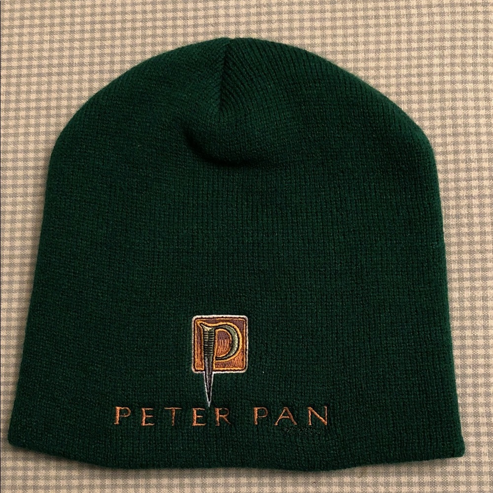 Peter Pan 2003 Green Promo Embroidered Beanie Hat Head-sock Hat Fantasy #932